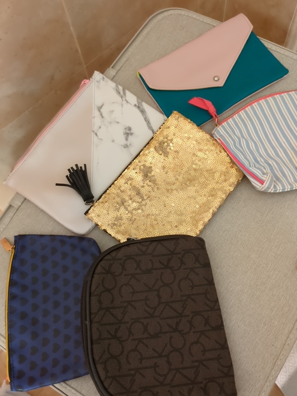 Assorted Women's Cosmetic Pouch Set Of 6
